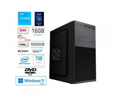 Računalnik MEGA MT S4 i3-13100/Intel 730/16GB/500GB-4.0/DVDRW/450W/Win11Pro