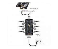 5V 3 pin ARGB 10 Hub Splitter SATA Power