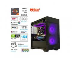 MEGA MT S7X R7-5700X | RTX 5070 | 32GB | 1TB | 750W | Črna RGB + Estetski Napajalni Kabli