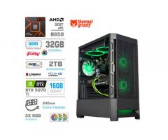 MEGA MT S8 R7-7800X3D | RTX 5070 Ti | 32GB | 2TB | 750W | Črna RGB + Estetski Napajalni K