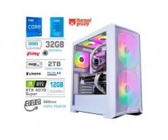 Računalnik MEGA TWR S10 i7-14700F/RTX4070 Super/32GB-DDR5/2TB-4.0/1000W/Brez OS/bela RGB