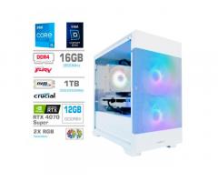 Računalnik MEGA MT S7X GAMER i5-14600KF/RTX4070 Super/16GB/1TB/750W/Brez OS/bela RGB