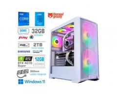 Računalnik MEGA TWR S10 i7-14700K/RTX4070 Super/32GB-DDR5/2TB-4.0/1000W/Win11Home/bela RGB