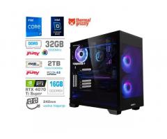 Računalnik MEGA MT S7X GAMER i7-14700KF/RTX4070Ti Super/32GB-DDR5/2TB-4.0/750W/Brez OS/črna RGB