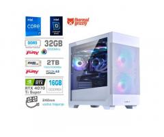 Računalnik MEGA MT S7X GAMER i7-14700KF/RTX4070Ti Super/32GB-DDR5/2TB-4.0/750W/Brez OS/bela RGB