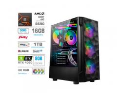 Računalnik MEGA TWR S7 R5-7600/RTX4060-8GB/16GB-DDR5/1TB-4.0/750W/Brez OS RGB