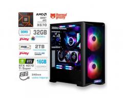 Računalnik MEGA TWR S10 R7-7800X3D/RTX4070Ti Super/32GB-DDR5/2TB-4.0/1000W/Brez OS/črna RGB