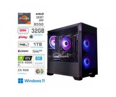 Računalnik MEGA MT S7X R7-5700X/RTX4060Ti-8GB/32GB/1TB-4.0/750W/Win11Home/črna RGB