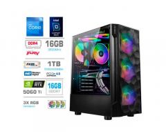 Računalnik MEGA TWR S7 i5-12600K/RTX5060Ti-16GB/16GB/1TB-4.0/750W/Brez OS RGB