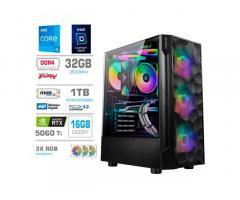 MEGA TWR S7 RTX 5060 Ti | i5-14600KF | 32GB | 1TB | 750W | Brez OS | RGB | Zračno Hlajenj