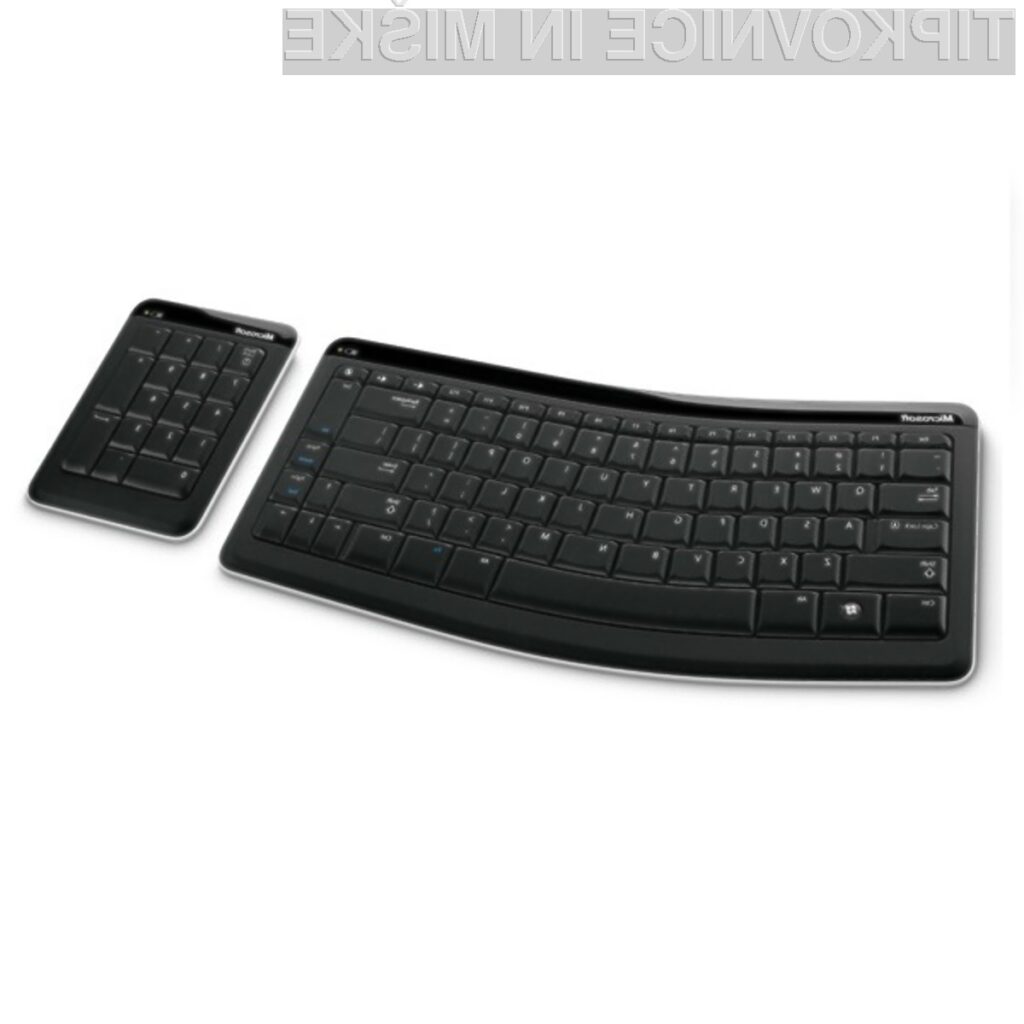 Ergonomska in oblikovno všečna Microsoftova tipkovnica Bluetooth Mobile Keyboard 6000.