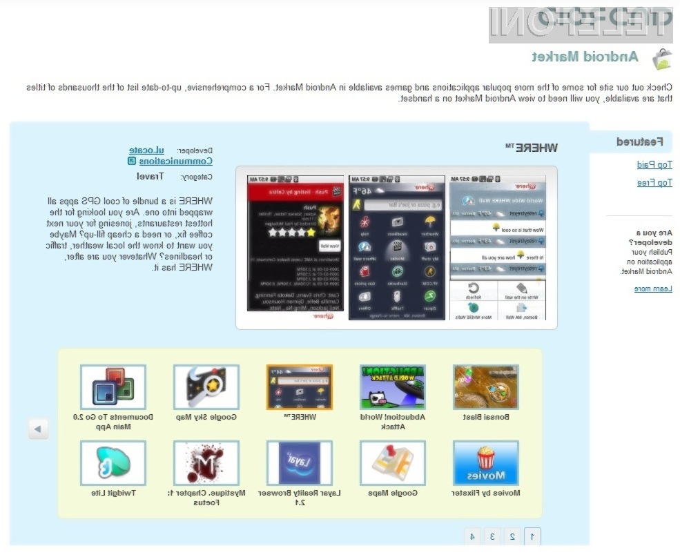 Na portalu Android Market mrgoli brezplačnih aplikacij za mobilnike s platformo Android.