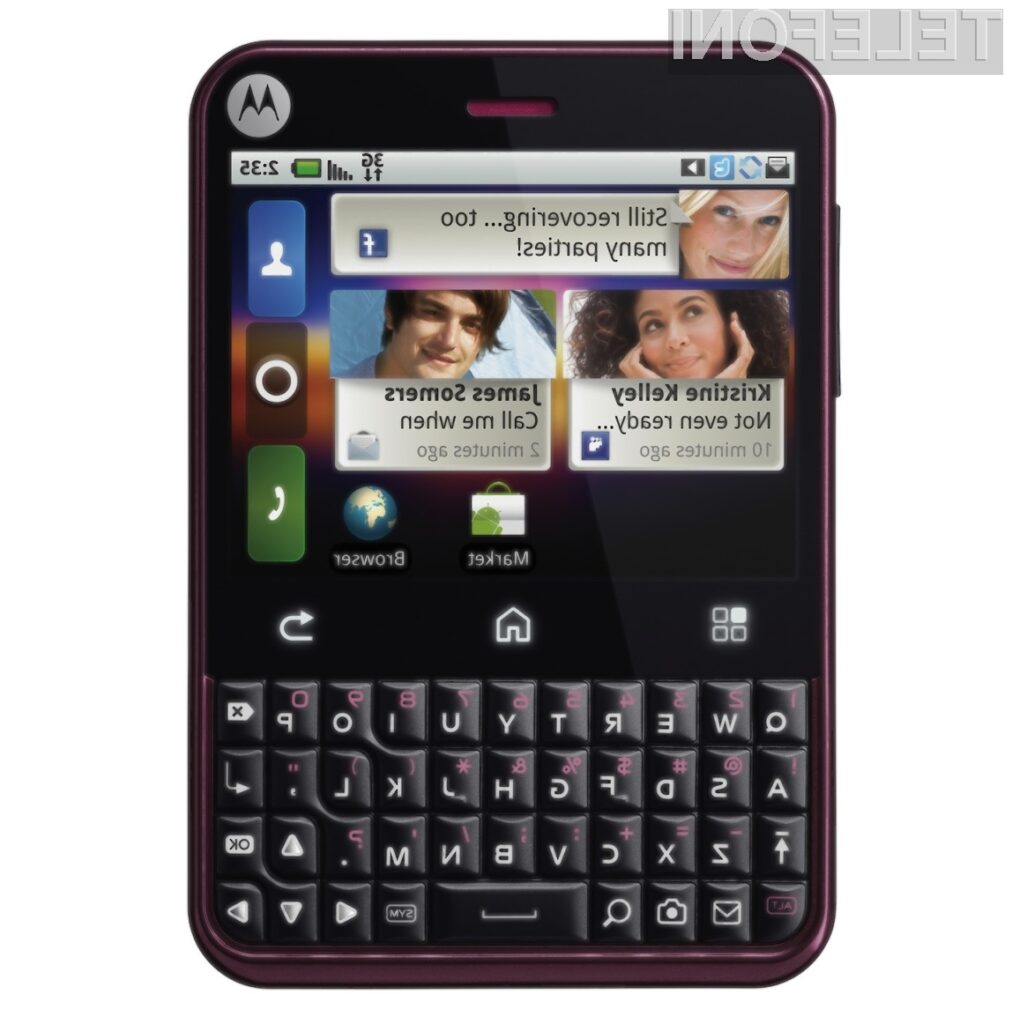 Oblikovno zanimiv mobilnik Motorola Charm je pisan na kožo poslovnikom in ljubiteljem socialnih mrež.