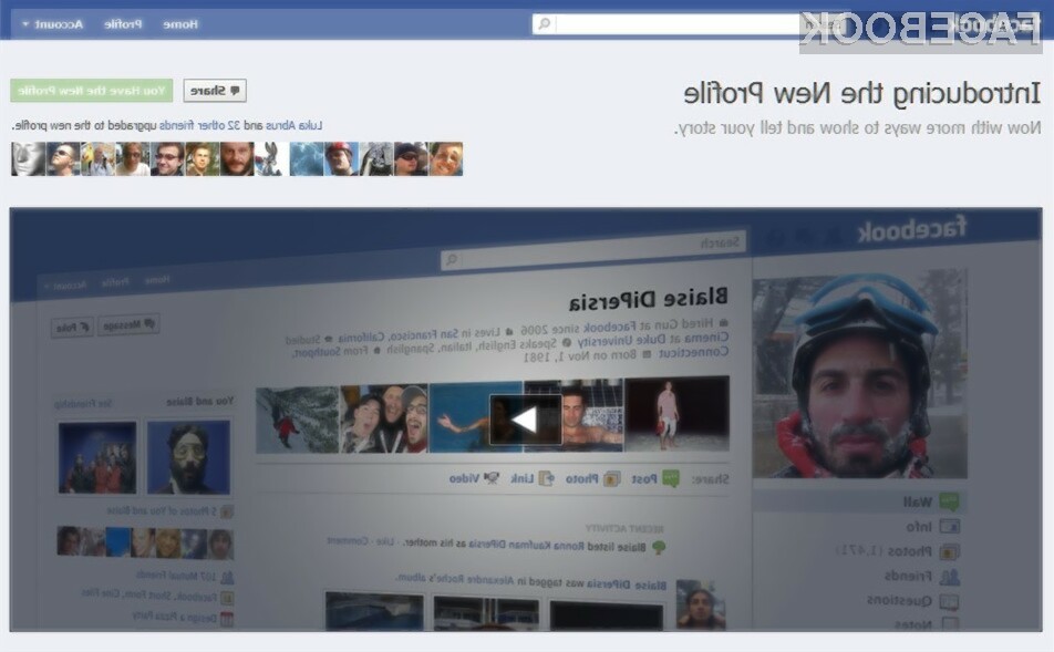 Facebook je čez noč preoblikoval uporabniške profile in jih kot pravijo naredil nekoliko preglednejše.