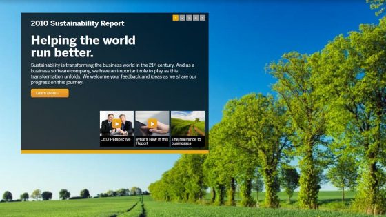 SAP poročilo o trajnostnem razvoju 2010