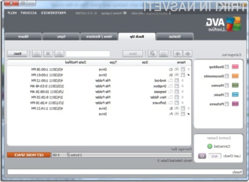 AVG LiveKive ponuja kar 5 GB brezplačnega prostora!