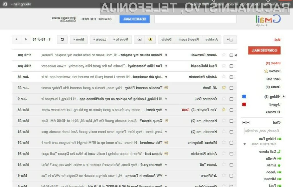 Grafično prenovljeni Gmail navdušuje!