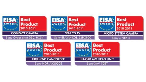 SONY na EISA 2011-2012 prejel naziv »Best product« za štiri svoje izdelke.
