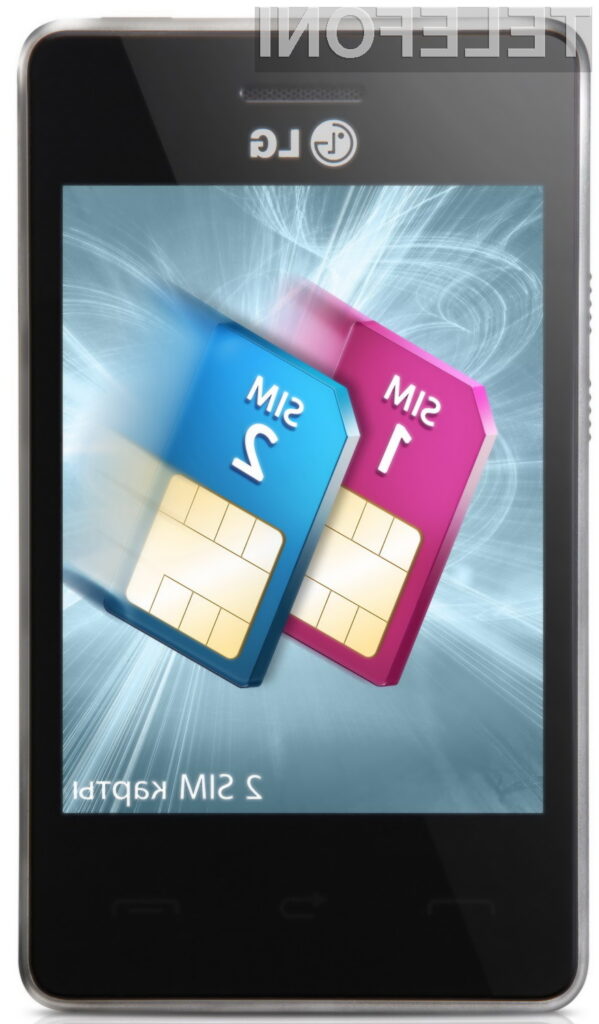 LG-jev model T370 omogoča uporabo dveh SIM kartic hkrati.
