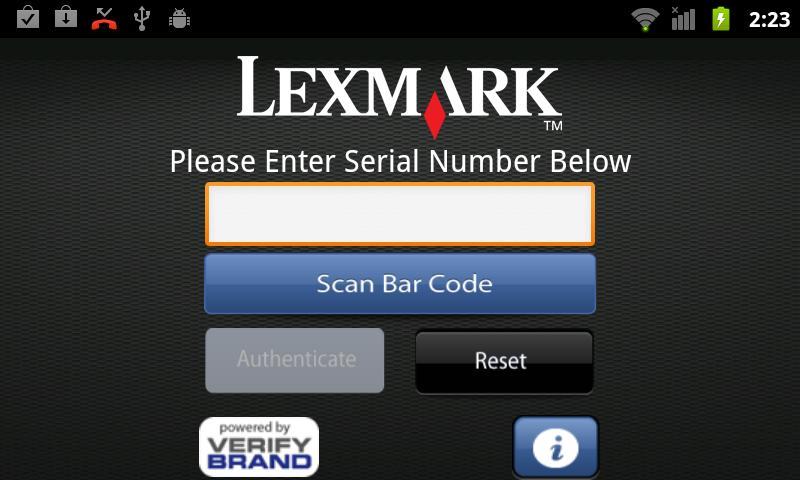 Lexmark z aplikacijo za prepoznavanje ponarejenih kartuš