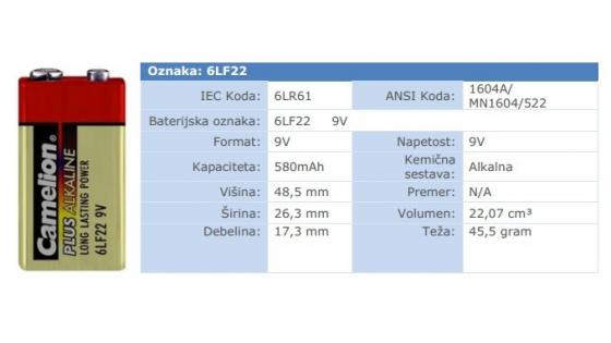 Camelion baterije 6LF22