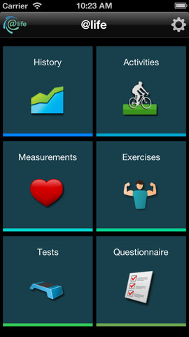 Aplikacija @Life vam bo pomagala pri športnih aktivnostih, vadbi, soočanju s stresom in fizičnih testih.	Z združitvijo medicine, psihologije in kineziologije aplikacija @Life omogoča celosten pristop k vadbi in stresu. S pomočjo GPS-a lahko spremljate svo