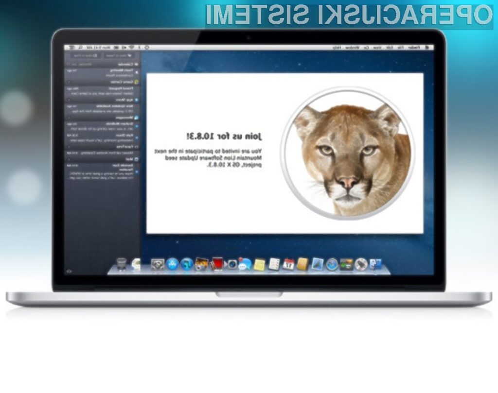 Operacijski sistem OS X Mountain Lion 10.8.3 je pisan na kožo uporabnikom konkurenčnih Oken 8.