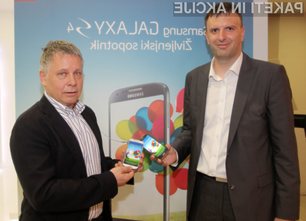 Bernard Purkart, vodja prodaje Samsung Slovenija, in Tomo Štuflek, direktor prodaje Telekoma Slovenije.