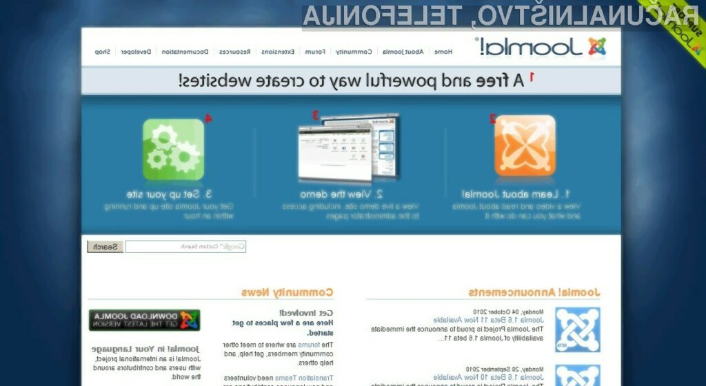 Množičen napad na slovenske spletne strani, izdelane v Joomli!