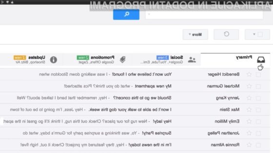 Preglednost e-poštenega predala Gmail se bo z možnostjo »sortiranja« vsebine znatno povečala!