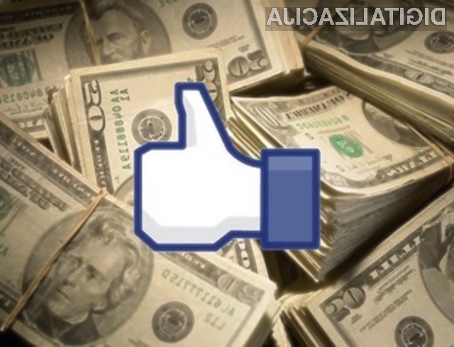 Kliki na gumb »Všeč mi je« pozitivno vplivajo na prihodek podjetji s stranjo na Facebooku.