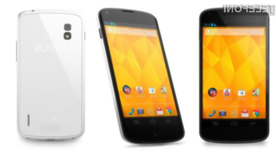 Belo ohišje se odlično prilega pametnemu mobilnemu telefonu Google Nexus 4.