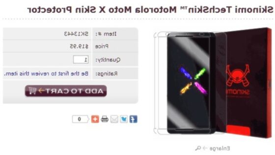 Prva zaščitna folija za pametni mobilni telefon Motorola Moto X je presenetila mnoge obiskovalce portala eBay.