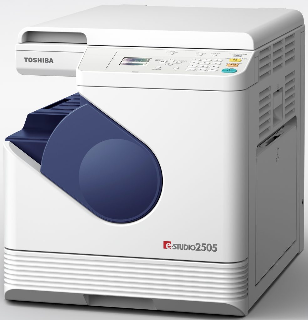 e-STUDIO 2505 je majhen tiskalnik, ki omogoča A3 tisk.