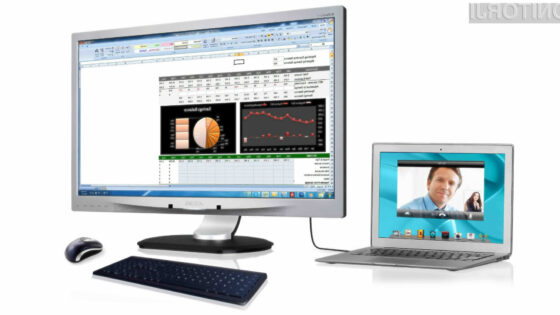 Novi Philipsov monitor omogoča povečanje delovnega prostora s povezavo prenosnega računalnika z računalniško periferijo ter dostop do interneta s SuperSpeed USB kablom.