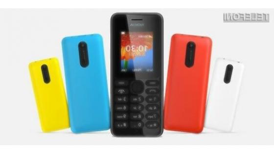 Mobilni telefon Nokia 108 ima celo podporo za dve pomnilniški kartici SIM.