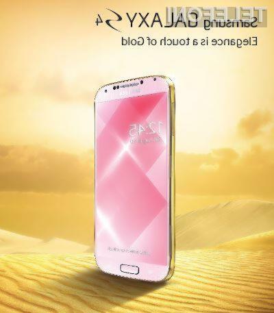 Zlato obarvani mobilnik Samsung Galaxy S4 bo zagotovo šel v prodajo kot vroče žemljice!