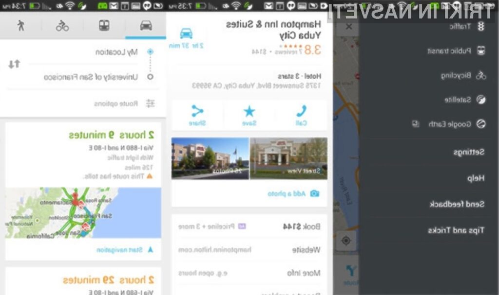 Nova različica Googlove mobilne inačice kartografskega sistema Maps zagotavlja učinkovitejšo uporabo navigacije!