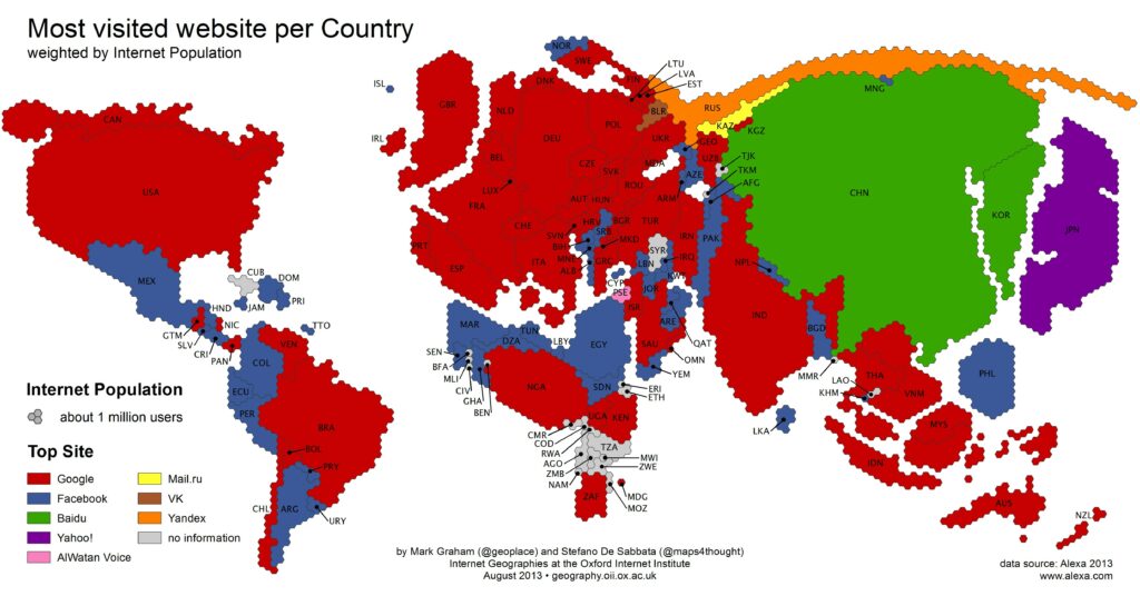 Večina držav sveta prisega na priljubljeni iskalnik Google!