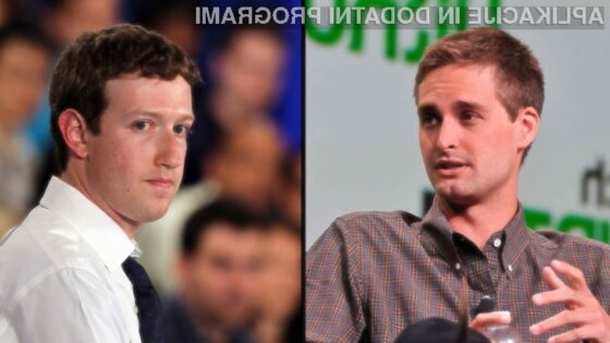 Soustanovitelj Snapchata Evan Spiegel in ustanovitelj Facebooka Mark Zuckerberg.