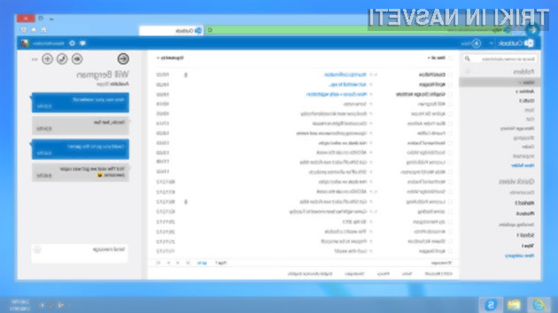 Storitev Skype je odslej mogoče uporabljati neposredno v e-odjemalcu Outlook.com tudi v Sloveniji.