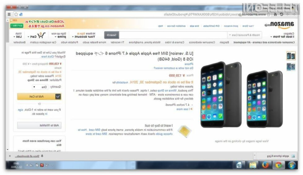 Japonska spletna stran podjetja Amazon je pomotoma razkrila Applov pametni mobilni telefon iPhone 6.