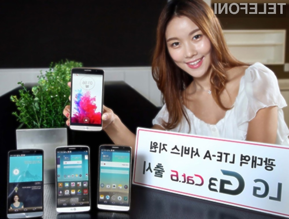 Pametni mobilni telefon LG G3 Cat. 6 se bo zlahka postavil po robu mobilniku Samsung Galaxy S5 LTE-A.