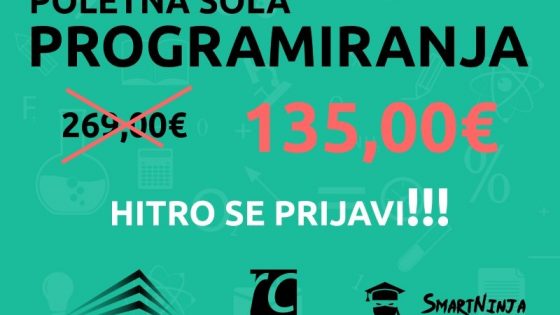 Poletna šola programiranja sedaj samo 135 EUR