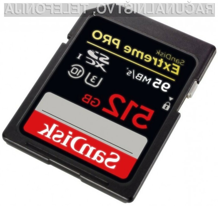 Prostorna pomnilniška kartica SDXC je pisana na kožo predvsem zmogljivim digitalnim fotoaparatom!