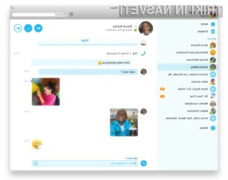 Prenovljena programska oprema Skype za osebne računalnike močno spominja na mobilno različico.