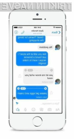 Prenovljeni Facebook Messenger bo zmožen prepoznave govora in njegovega pretvarjanja v tekstovno sporočilo v realnem času.