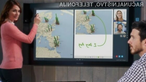 Gigantski tablični računalnik Microsoft Surface Hub bo kot nalašč za podjetja in izobraževalne ustanove.