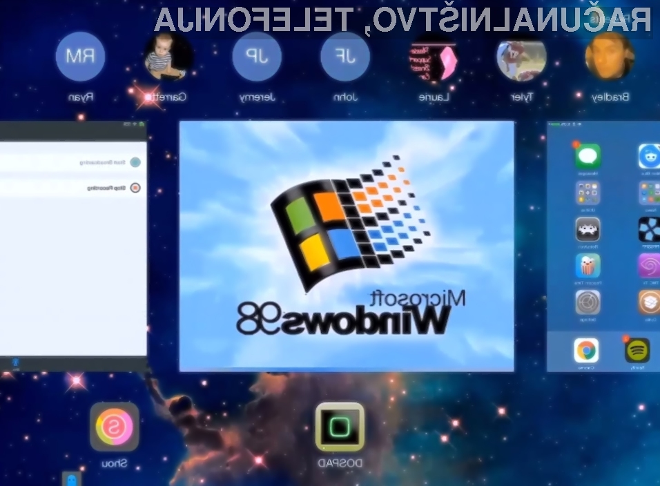 Operacijski sistem Windows 98 se odlično znajde na Applovem tabličnem računalniku iPad Air 2.