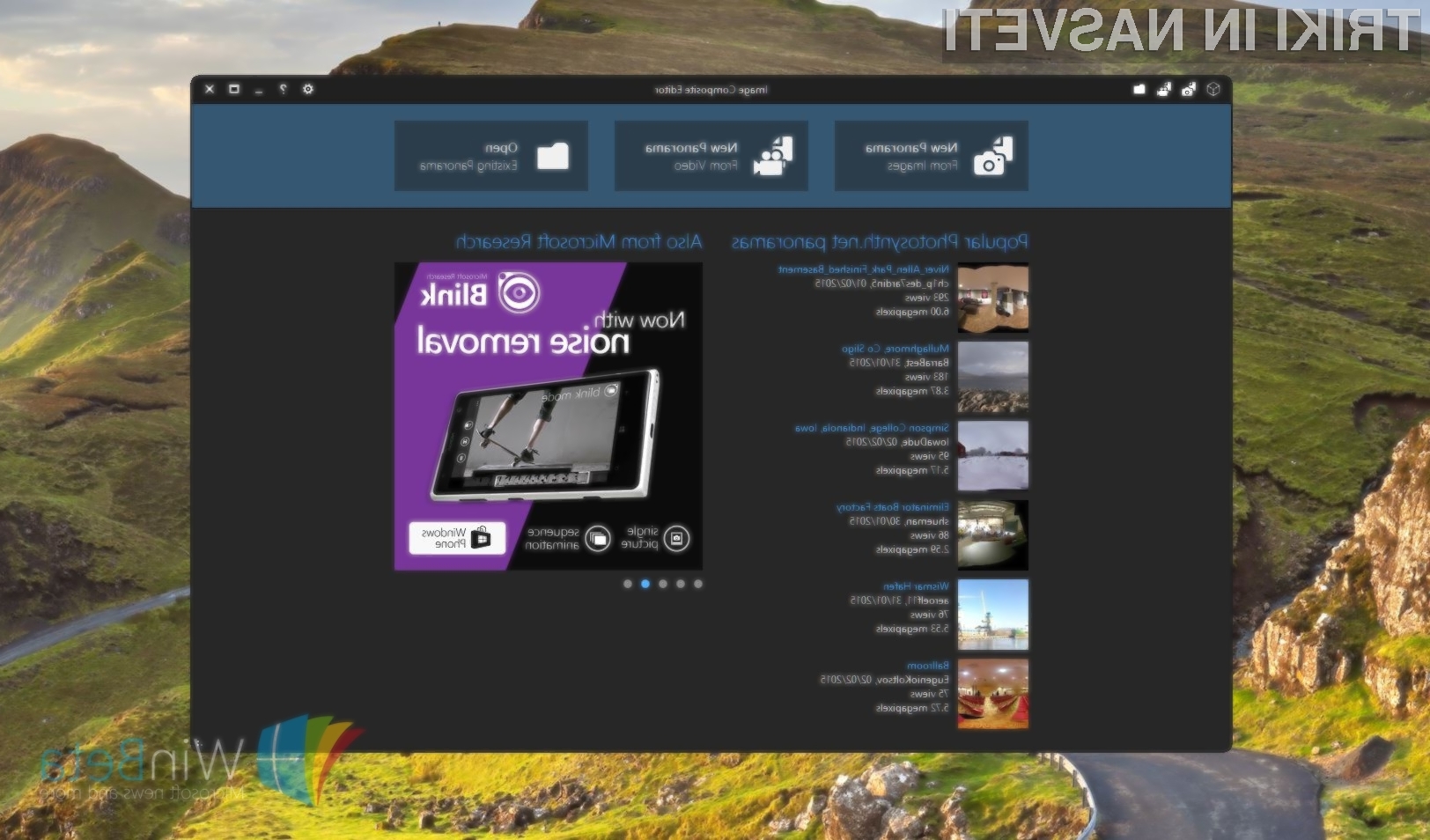 Microsoft ICE 2.0 za ustvarjalne fotografe Računalniške novice